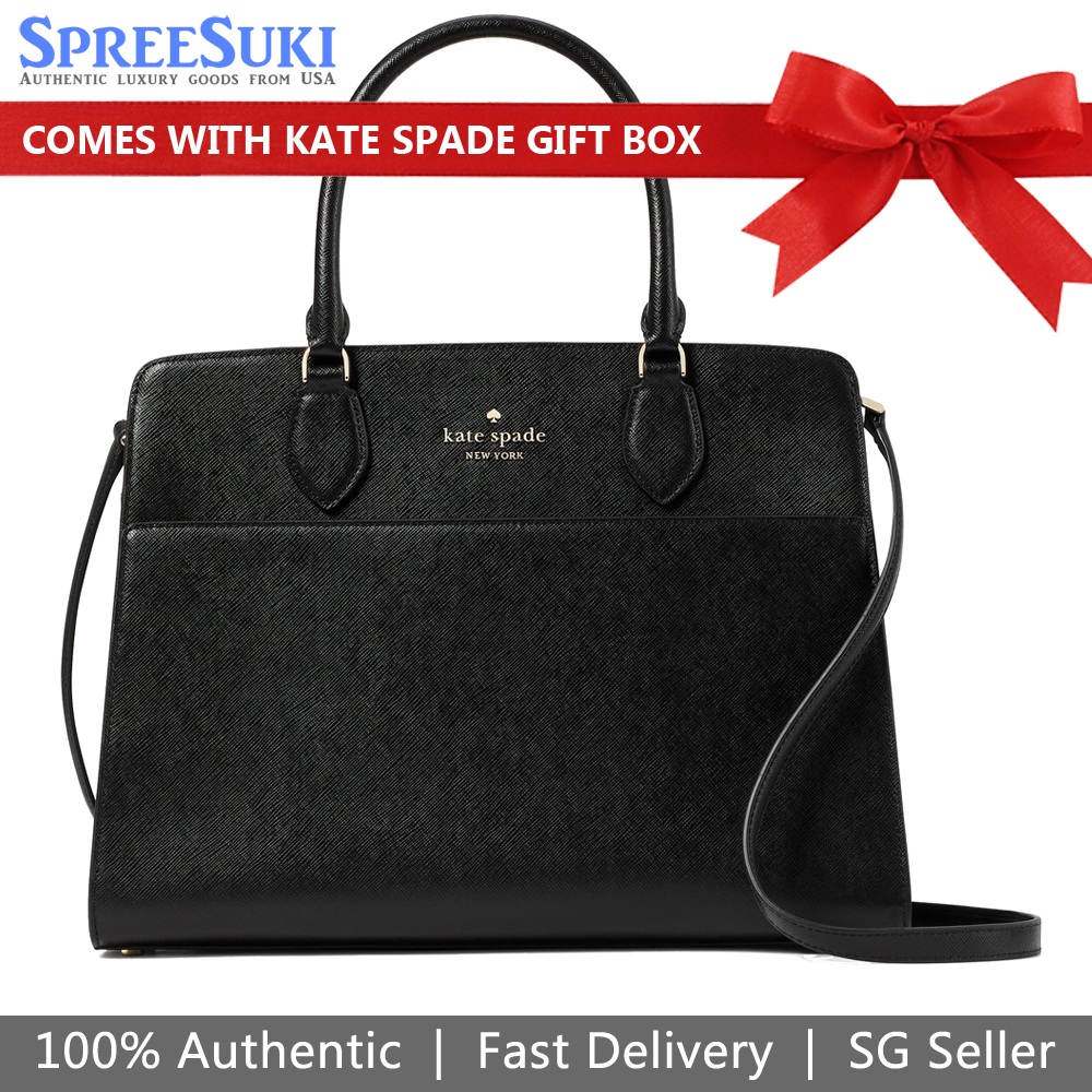 Kate Spade Madison Saffiano Leather Large Satchel Black # KD734D2