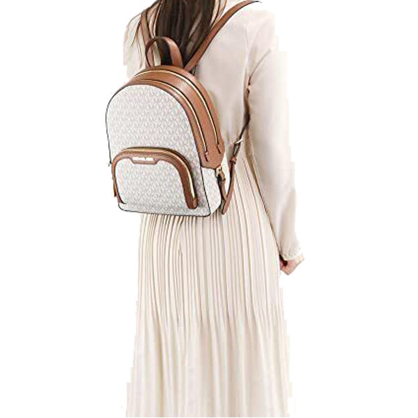 Michael Kors Jaycee Medium Zip Pocket Backpack Vanilla Acorn # 35S2G8TB2BD1