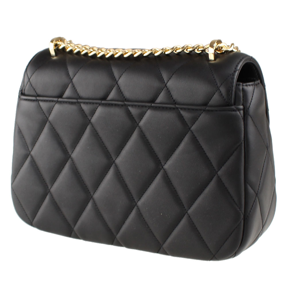 Kate Spade Crossbody Bag Carey Smooth Quilted Leather Small Flap Shoulder Bag Black # KA767D5