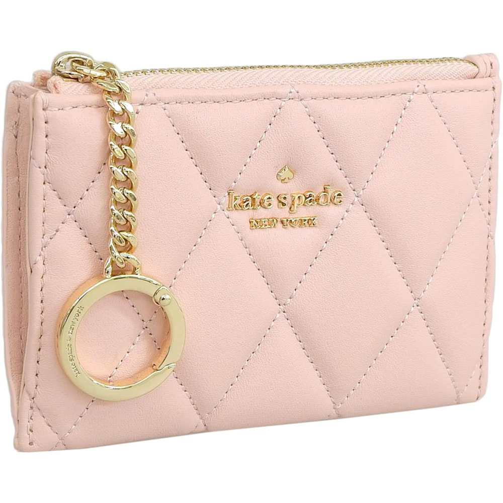 Kate Spade Small Wallet Briar Lane Quilted Mikey Warm Vellum Nude Beige # WLRU5245