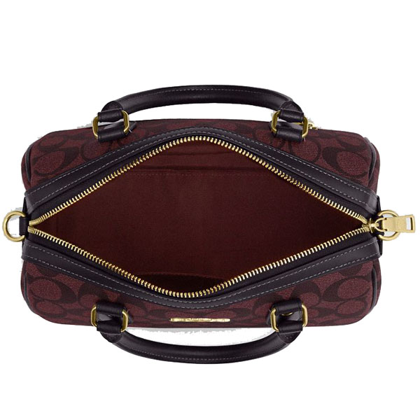 Coach Crossbody Bag Sling Rowan Satchel In Signature Canvas Oxblood Red Multi # CH280