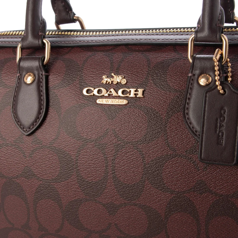 Coach Crossbody Bag Sling Rowan Satchel In Signature Canvas Oxblood Red Multi # CH280