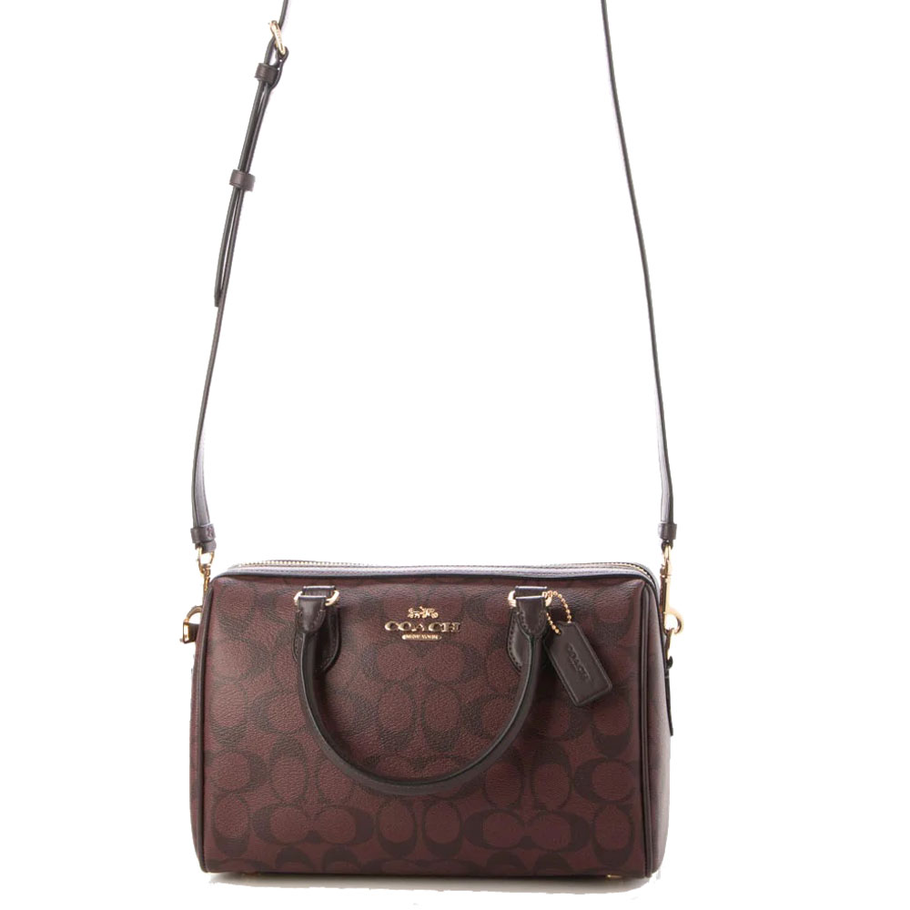 Coach Crossbody Bag Sling Rowan Satchel In Signature Canvas Oxblood Red Multi # CH280