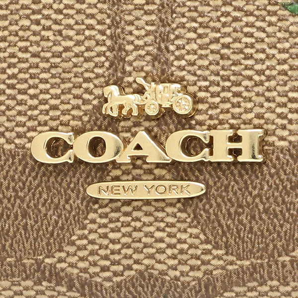 Coach Signature Wildflower Mini Skinny Id Khaki # C8733D2