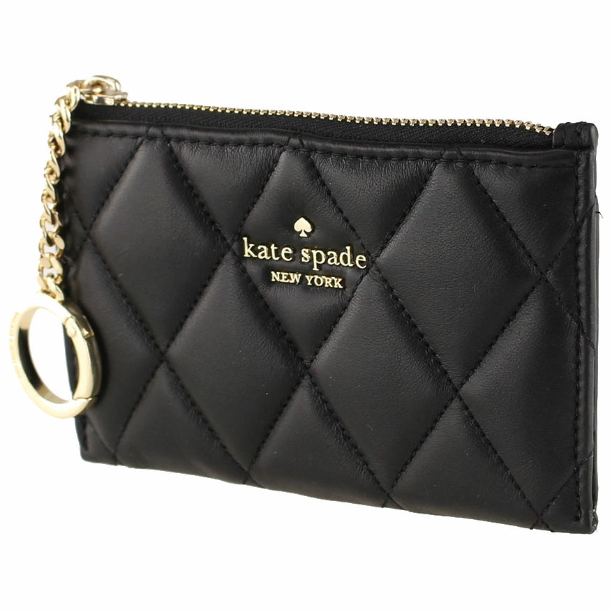 Kate Spade Carey Small Card Holder Smooth Quilted Black # KA598D2