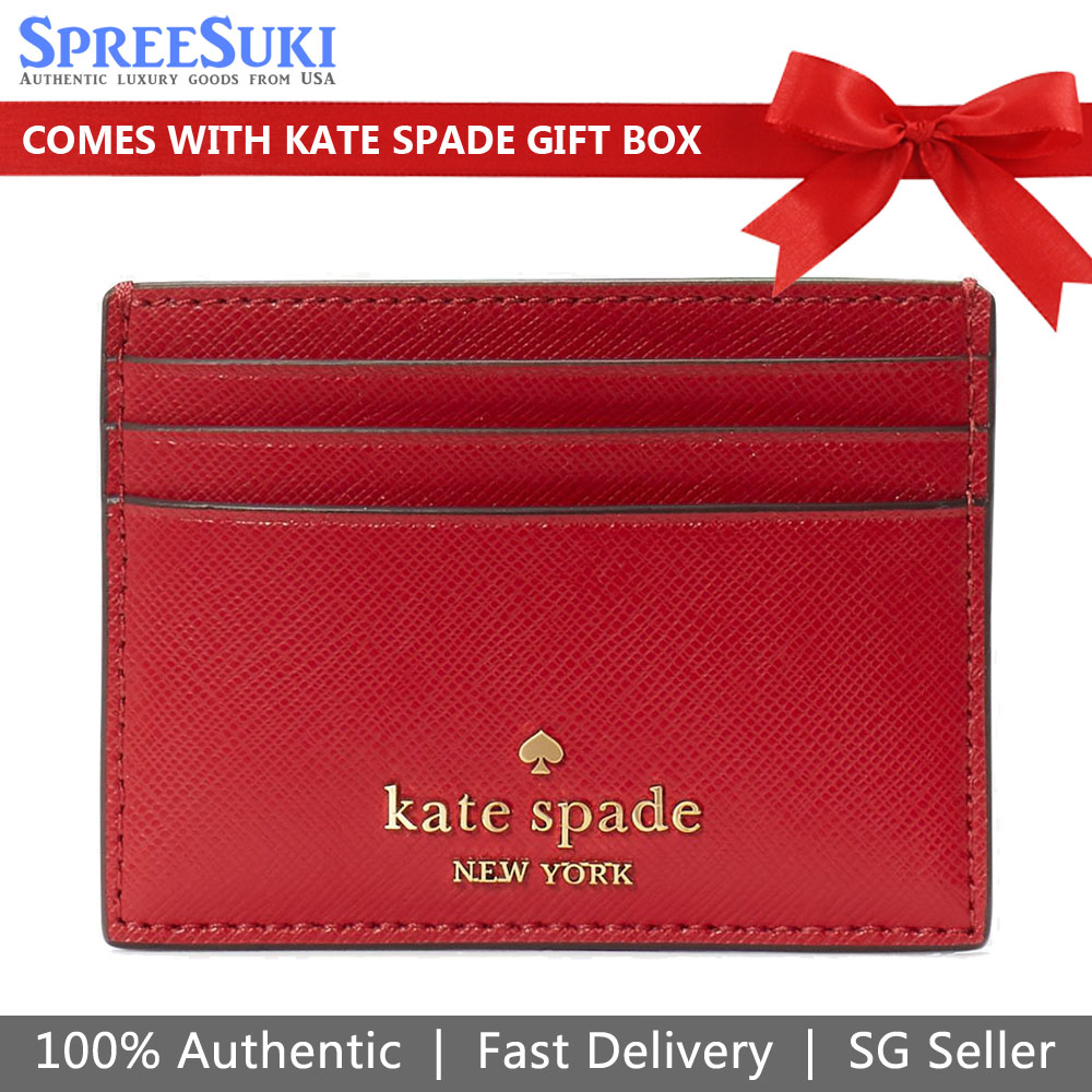 Kate Spade Madison Saffiano Leather Card Holder Small Candied Cherry Red # KC582