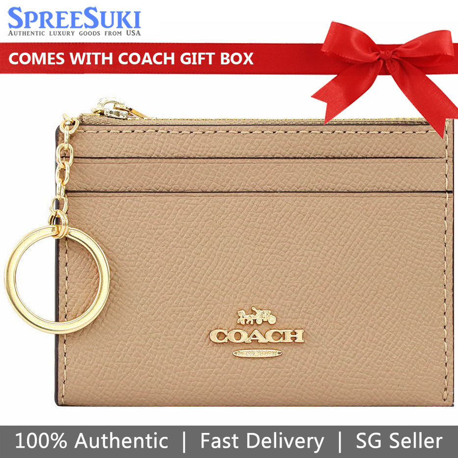 Coach Mini Skinny Id Case Taupe Nude Beige # 88250D7