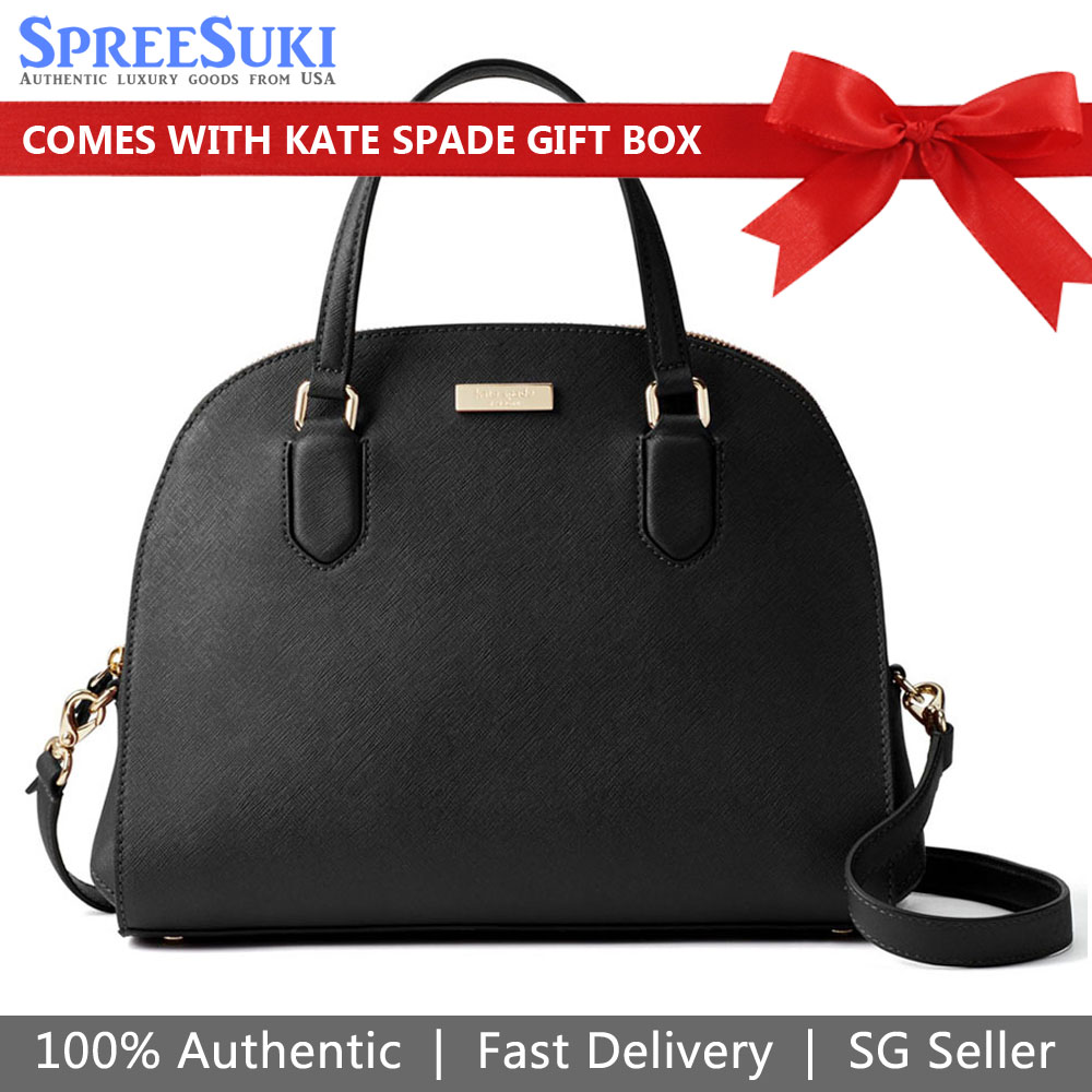 Kate Spade Crossbody Bag Laurel Way Reiley Dome Satchel Black # WKRU5641