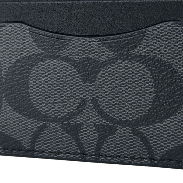 Coach Card Case In Gift Box Slim Card Case Charcoal / Black # F58110D4