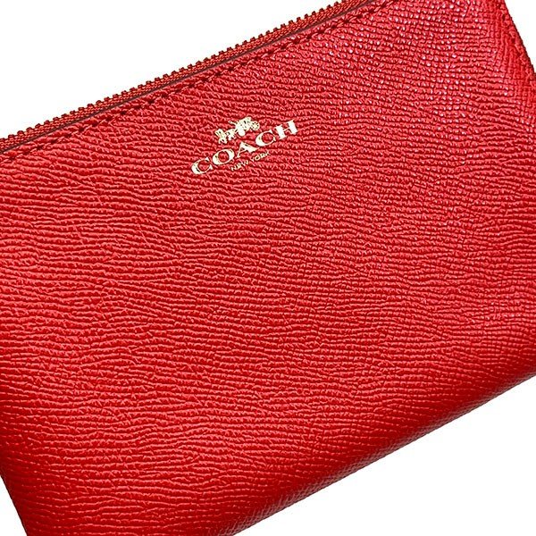 Coach Wristlet In Gift Box Small Wristlet Corner Zip Wristlet In Crossgrain Leather Bright Red # F58032D6