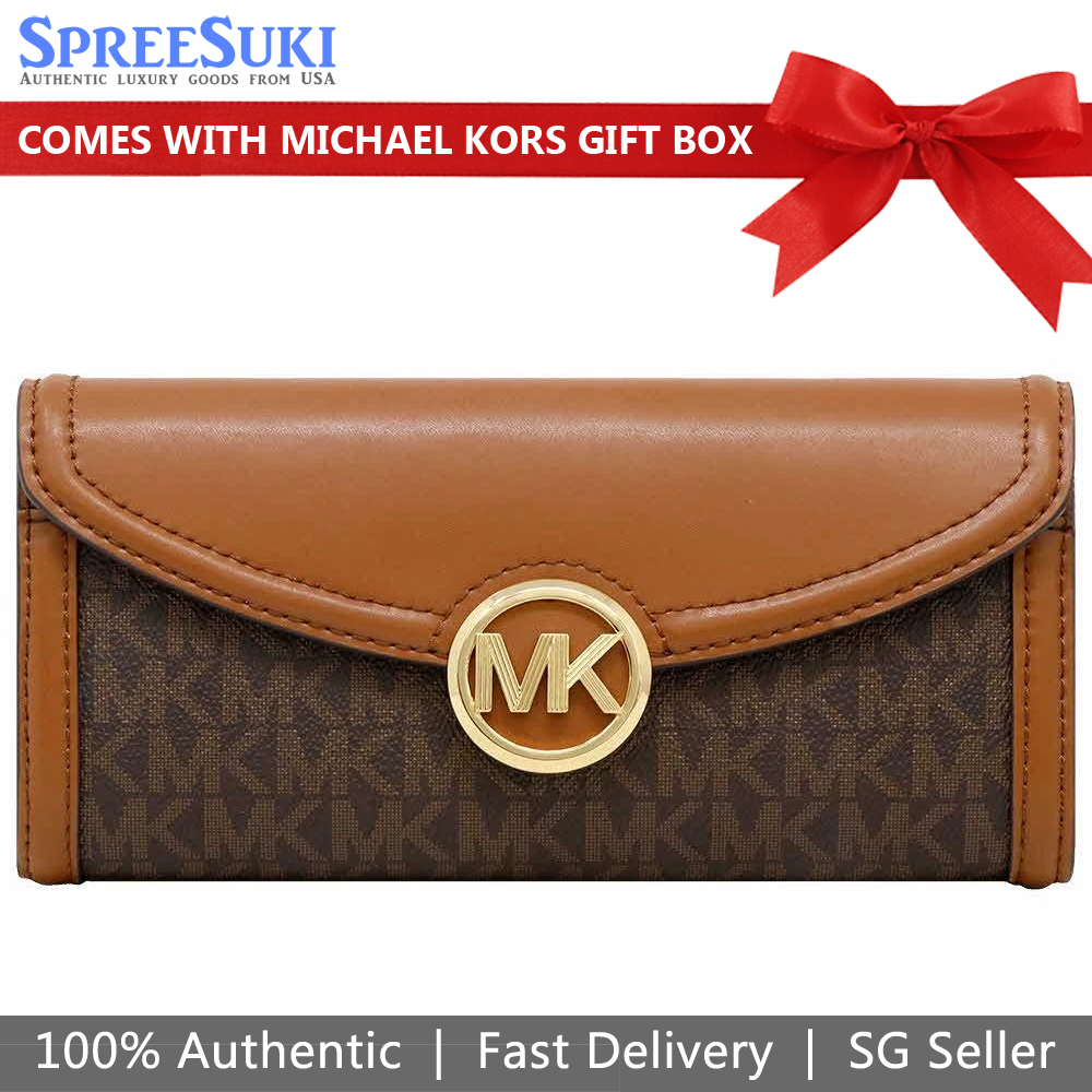 Michael Kors Long Wallet Large Flap Continental Wallet Brown # 35F9GFTE3BD1