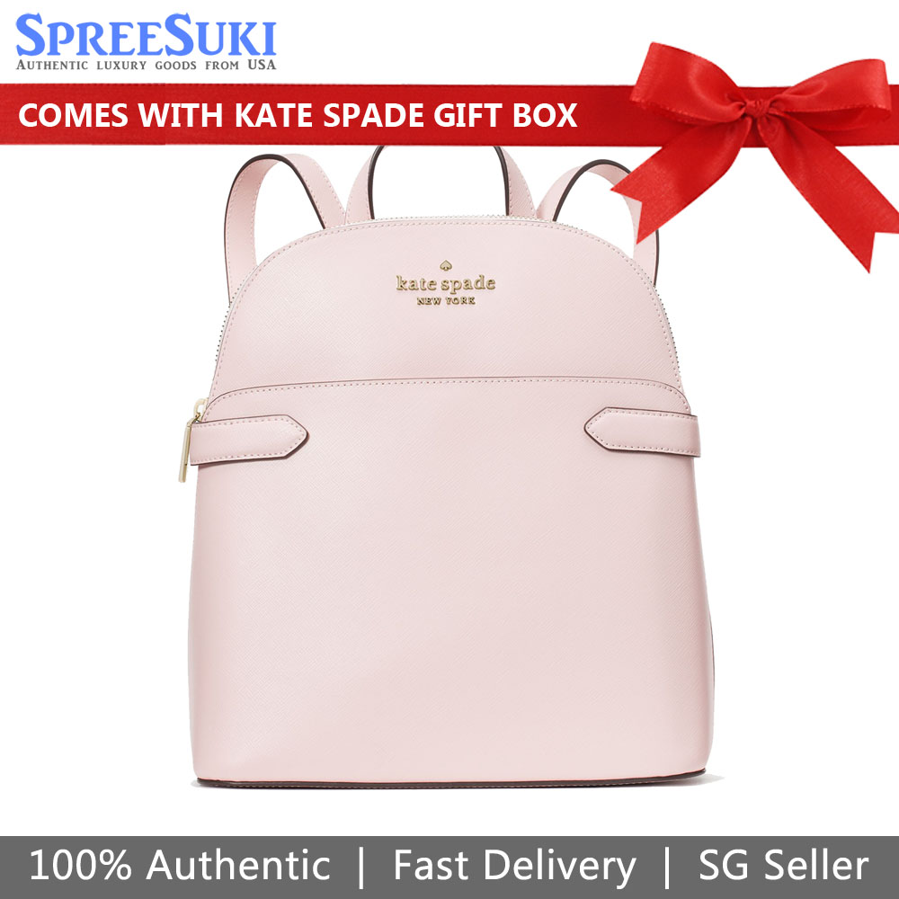 Kate Spade Medium Backpack Staci Saffiano Leather Dome Backpack Light Rose Pink # K7340