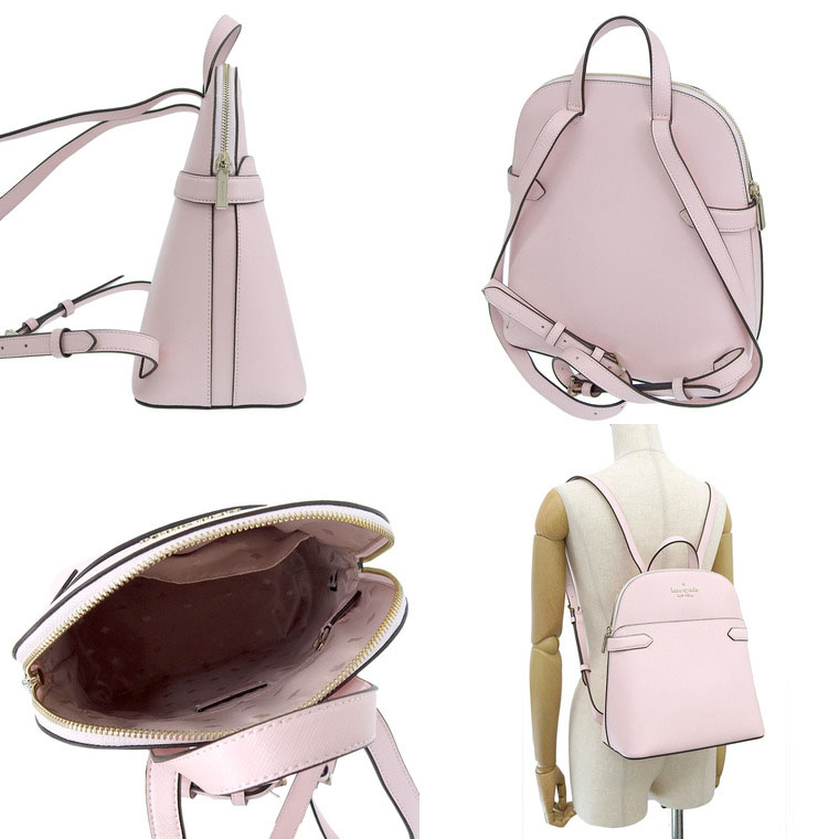 Kate Spade Medium Backpack Staci Saffiano Leather Dome Backpack Light Rose Pink # K7340