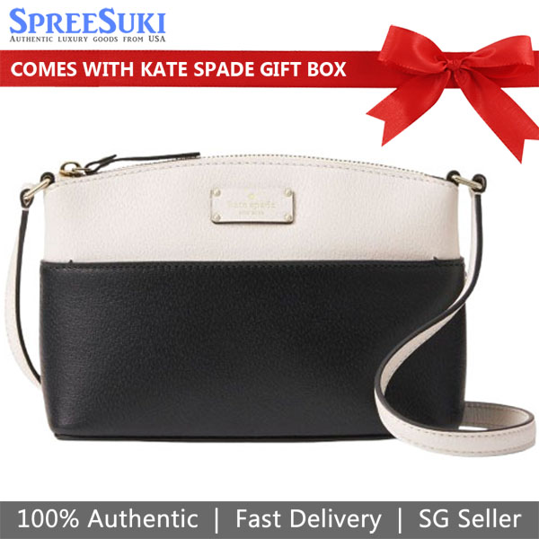 Kate Spade Crossbody Bag Sling Grove Street Millie Black Cream # WKRU4194