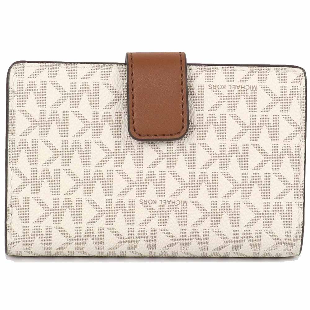 Michael Kors Medium Wallet Jet Set Travel Medium Bifold Zip Coin Wallet Vanilla # 35F8GTVF2B