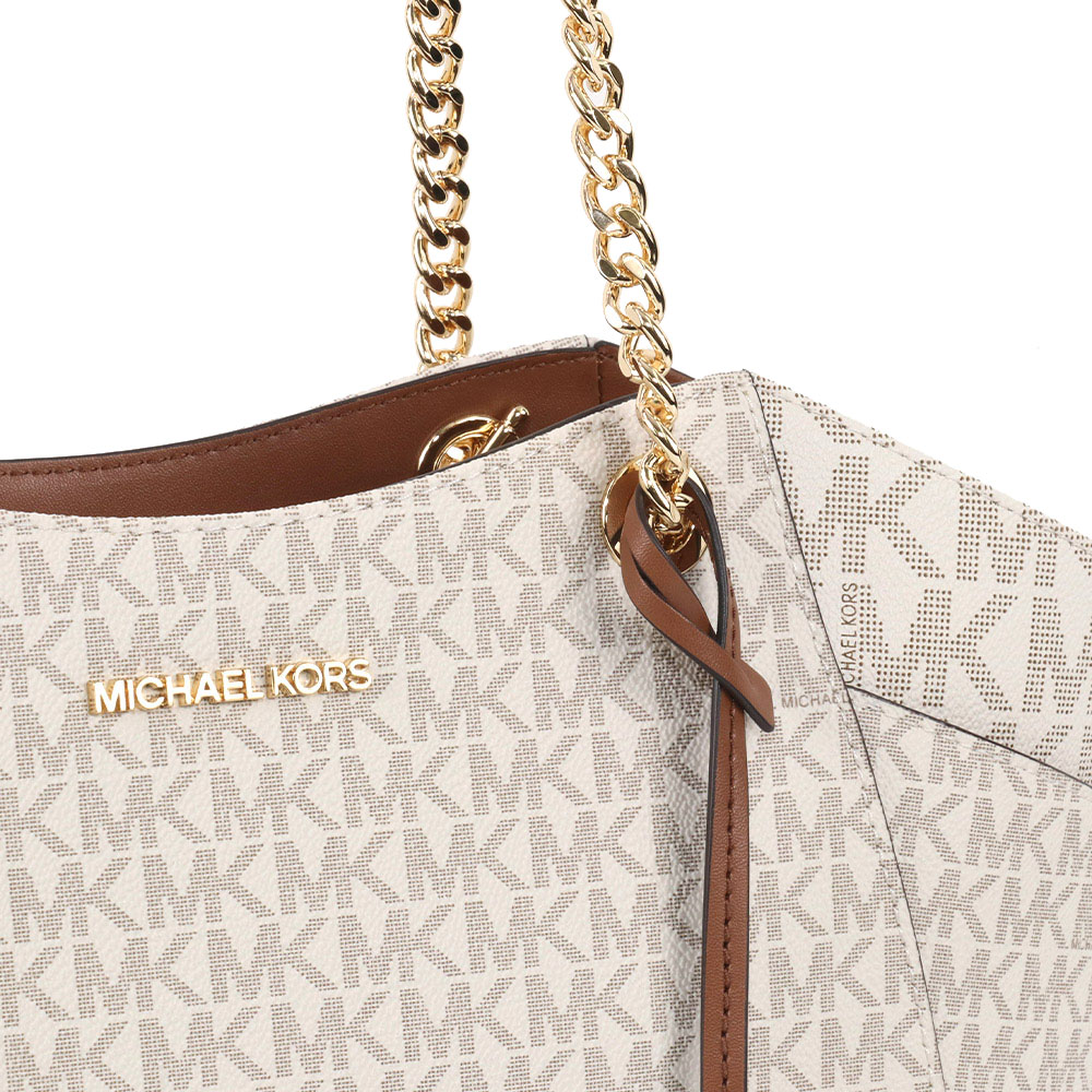 Michael Kors Jet Set Travel Large Chain Shoulder Tote Vanilla Acorn # 35S4GTVT3B