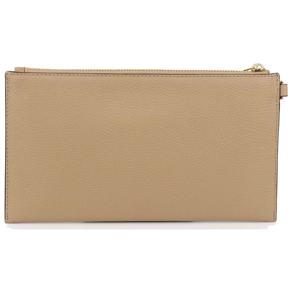 Michael Kors Large Wristlet Jet Set Travel Large Top Zip Wristlet Camel Nudge Beige # 35S4GTVW3L