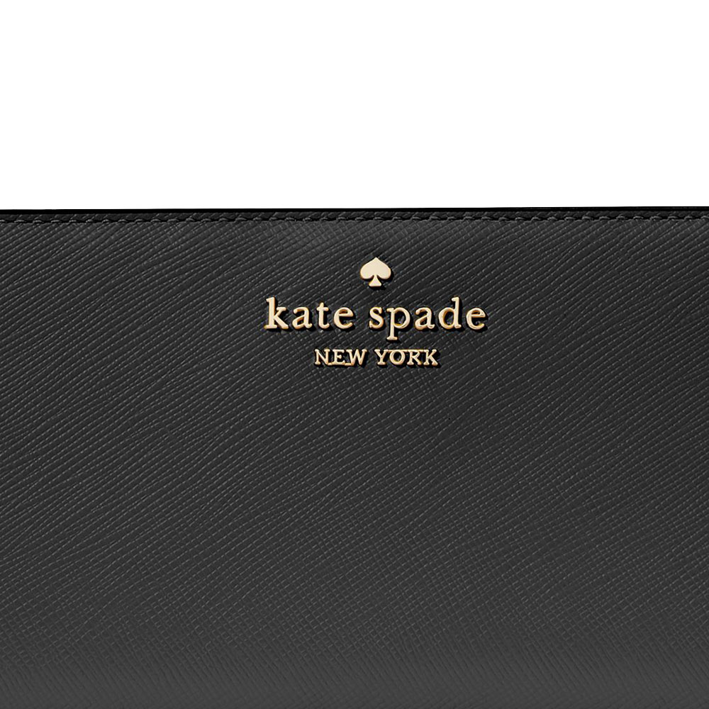 Kate Spade Long Wallet Medium Wallet Madison Saffiano Leather Large Slim Bifold Wallet Black # KI366