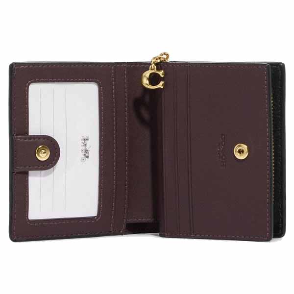 Coach Small Wallet Crocodile Embossed Snap Wallet Black # C6092