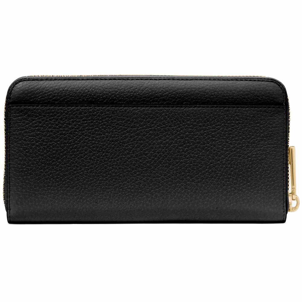 Kate Spade Long Wallet Lena Pebbled Leather Large Continental Wallet Black # KH786