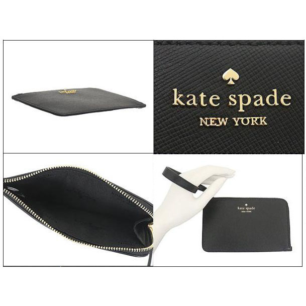 Kate Spade Small Wristlet Lucy Saffiano Leather Small Lzip Wristlet Black # KH613