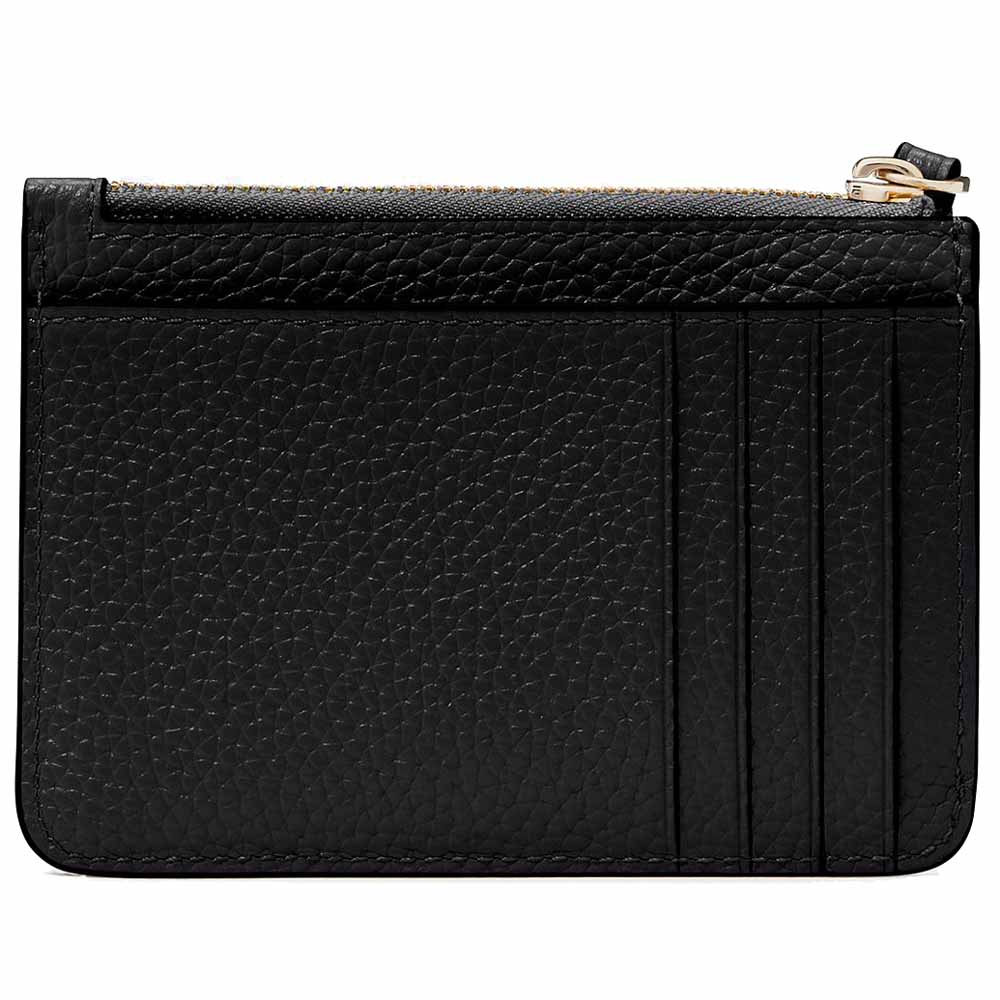 Kate Spade Lena Pebbled Leather Small Card Holder Wristlet Card Case Black # KH789