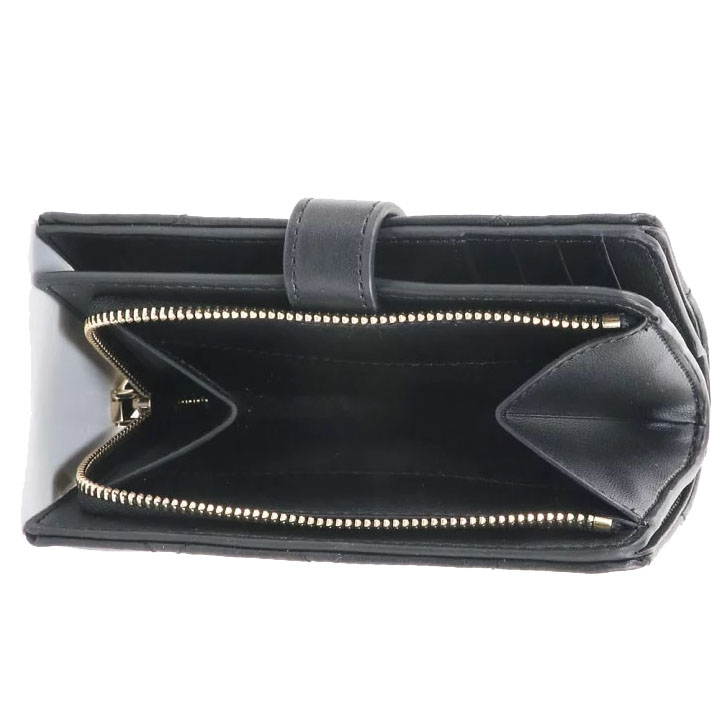 Kate Spade Carey Smooth Quilted Medium Compact Bifold Black # KG424