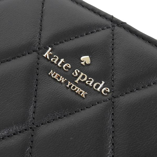 Kate Spade Carey Smooth Quilted Medium Compact Bifold Black # KG424