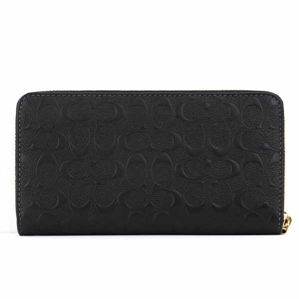 Coach Long Wallet Boxed Long Zip Around Wallet Black # CF464