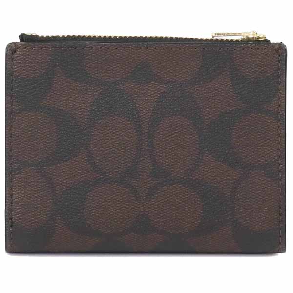 Coach Small Wallet Signature Bifold Wallet Brown Black # CM852