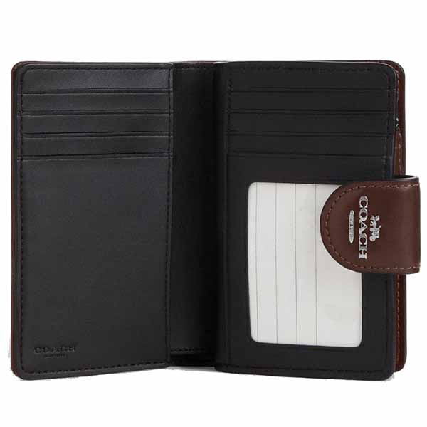 Coach Medium Wallet Medium Corner Zip Signature Jacquard Maple Brown # CU987