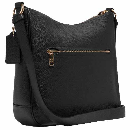 Coach Pebbled Leather Ellie File Black # CU960