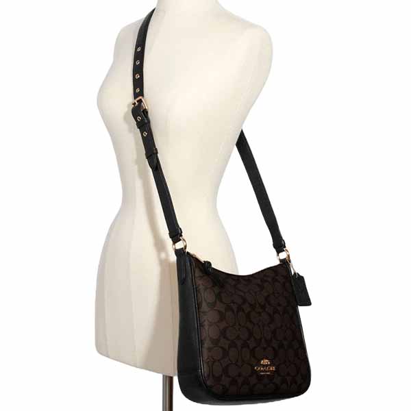 Coach Signature Ellie File Brown Black # CU959