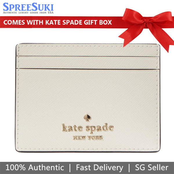 Kate Spade Madison Saffiano Leather Small Card Holder Meringue Off White # KI368