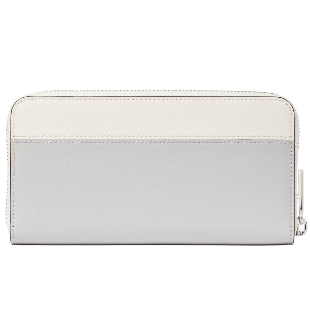 Kate Spade Long Wallet Madison Colorblock Saffiano Large Continental Wallet Platinum Gray # KC509