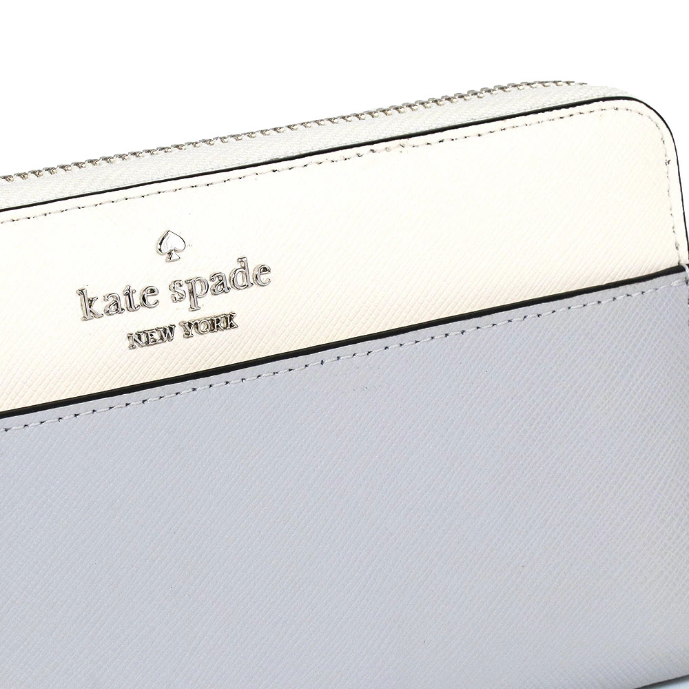 Kate Spade Long Wallet Madison Colorblock Saffiano Large Continental Wallet Platinum Gray # KC509