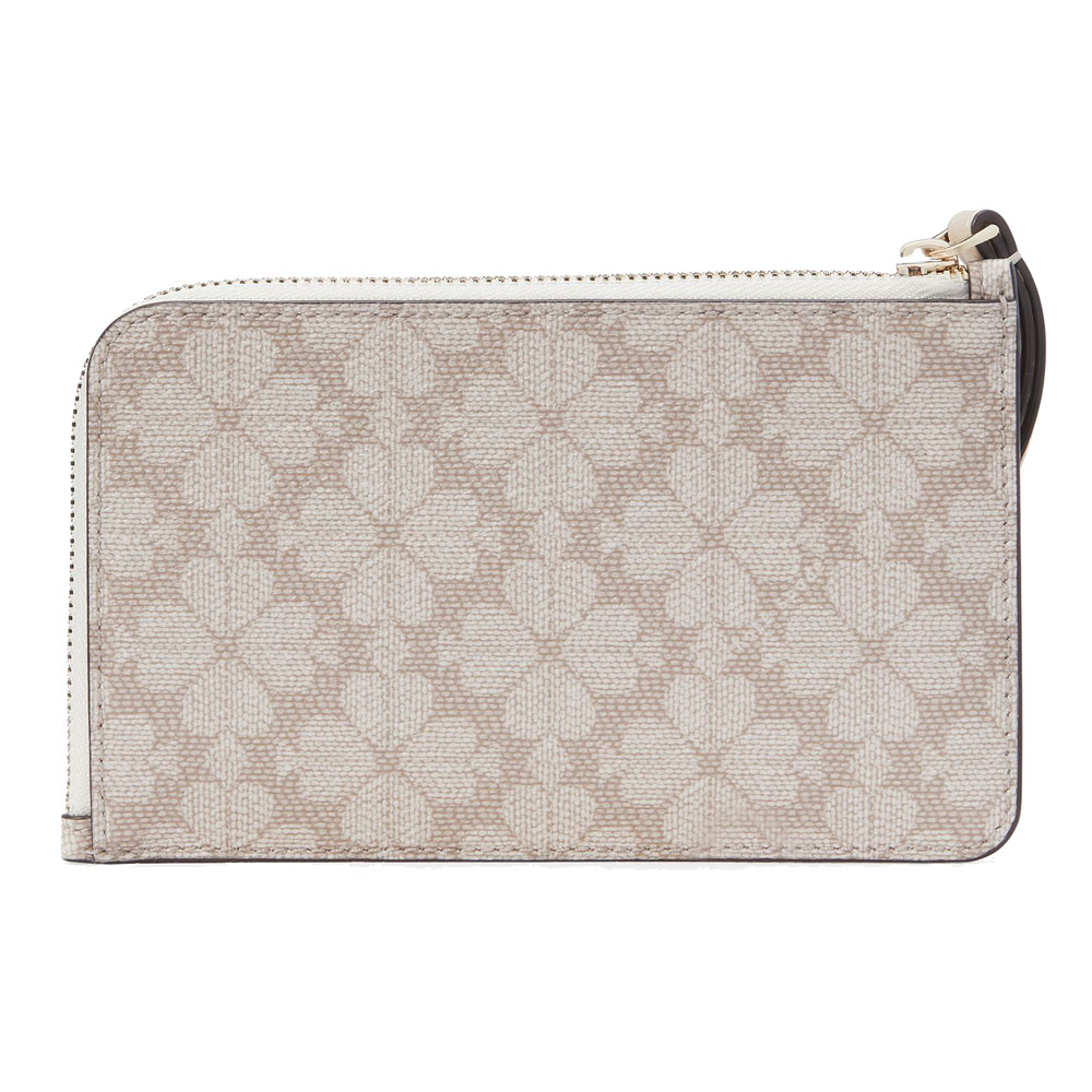 Kate Spade Small Wristlet Lucy Spade Flower Small Lzip Wristlet Dark Beige # KH614