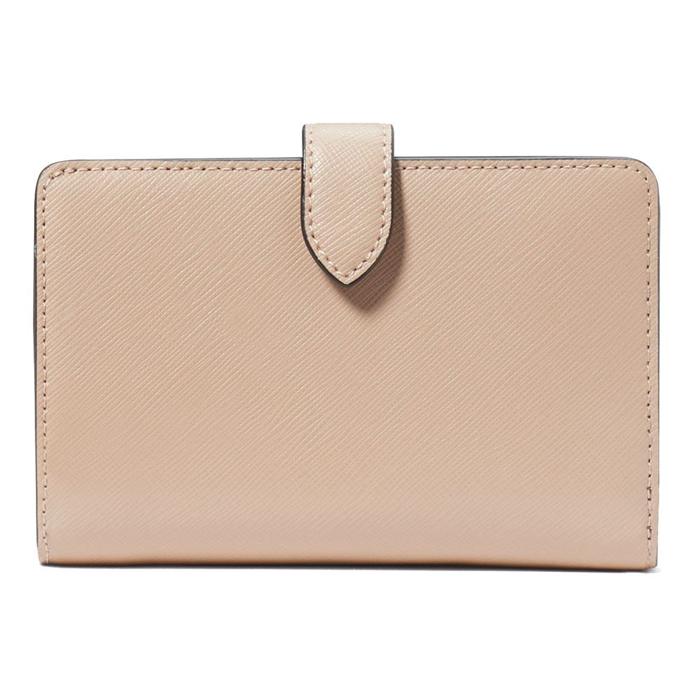 Kate Spade Medium Wallet Madison Colorblock Saffiano Leather Toasted Hazelnut Beige Nude Black # KC511