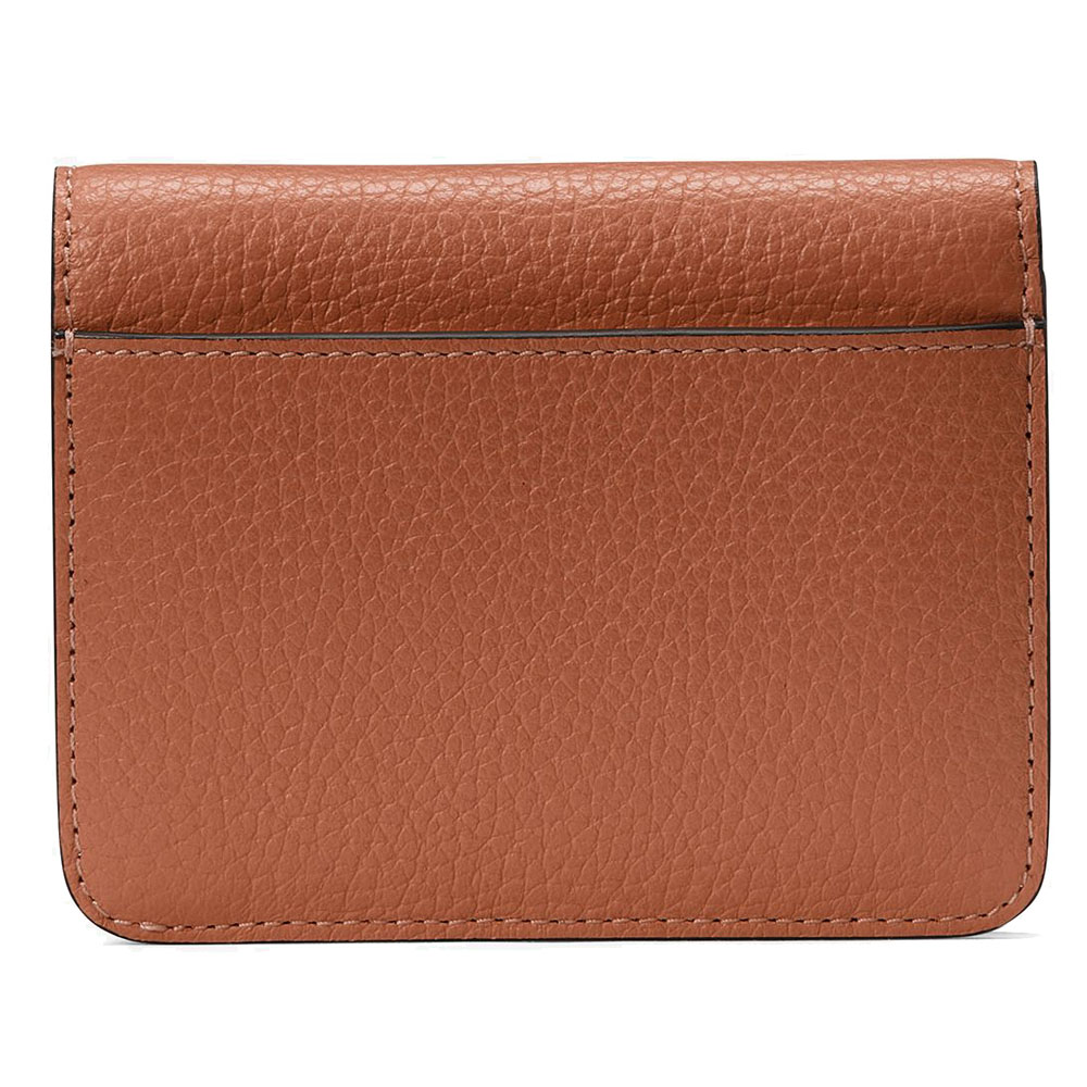 Kate Spade Small Wallet Lena Pebbled Leather Small Slim Bifold Wallet Warm Gingerbread Brown # KH788