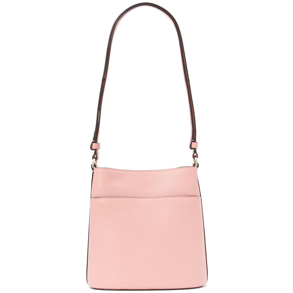 Kate Spade Crossbody Bag Sling Leila Pebbled Leather Small Bucket Bag Peachy Rose Pink # KE489