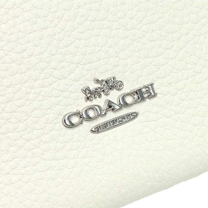 Coach Large Wristlet Contrast Double Zip Wallet Chalk Off White Black # CU921