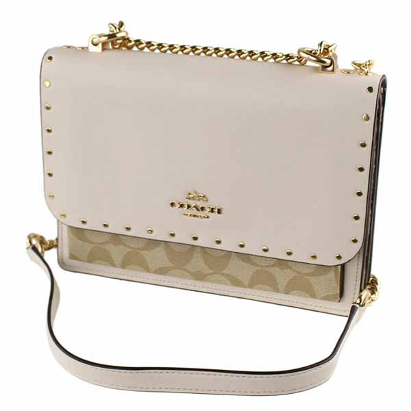 Coach Crossbody Bag Sling Klare Signature Snake Embossed Crossbody Light Khaki Chalk Off White # 90400