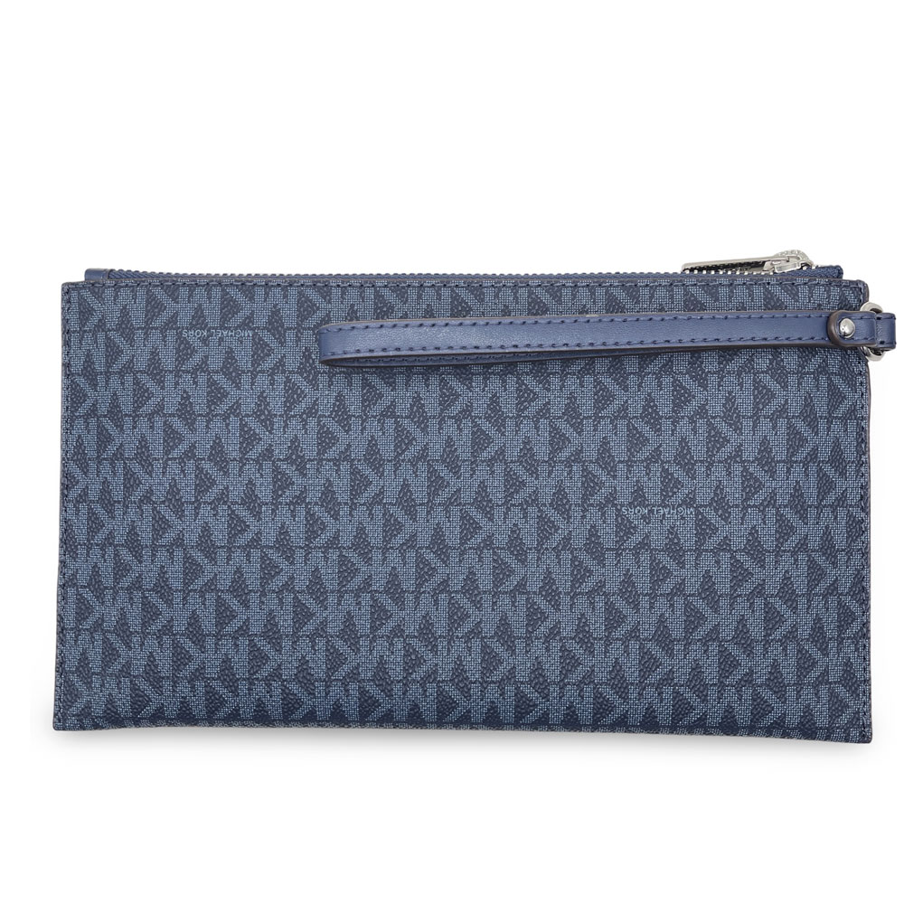 Michael Kors Jet Set Travel Large Top-Zip Wristlet Admiral Blue # 35T4STVW3B