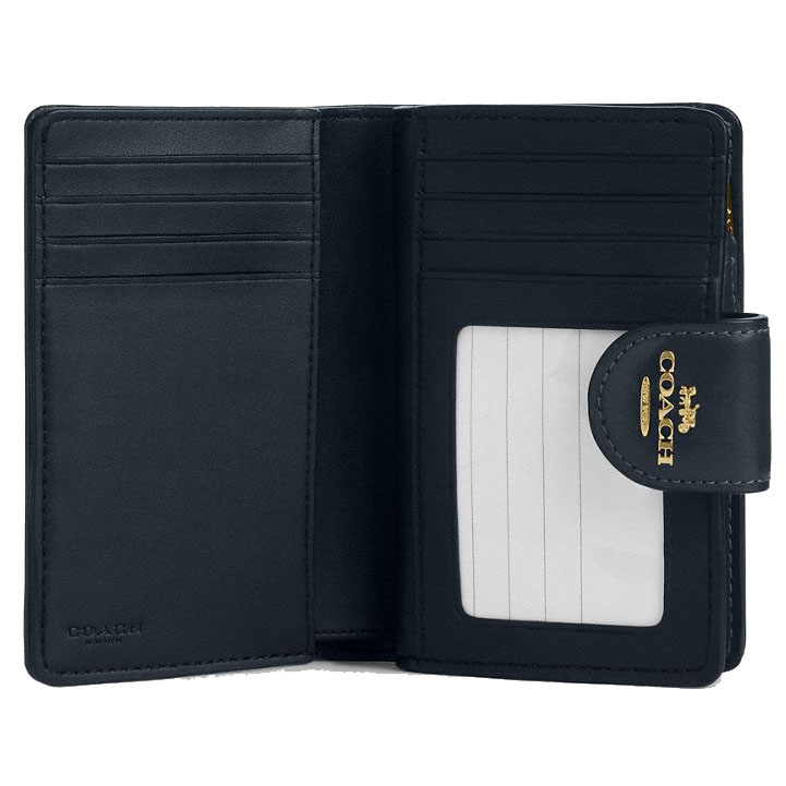 Coach Medium Wallet Medium Corner Zip Wallet In Signature Jacquard Midnight Navy Blue # CU987