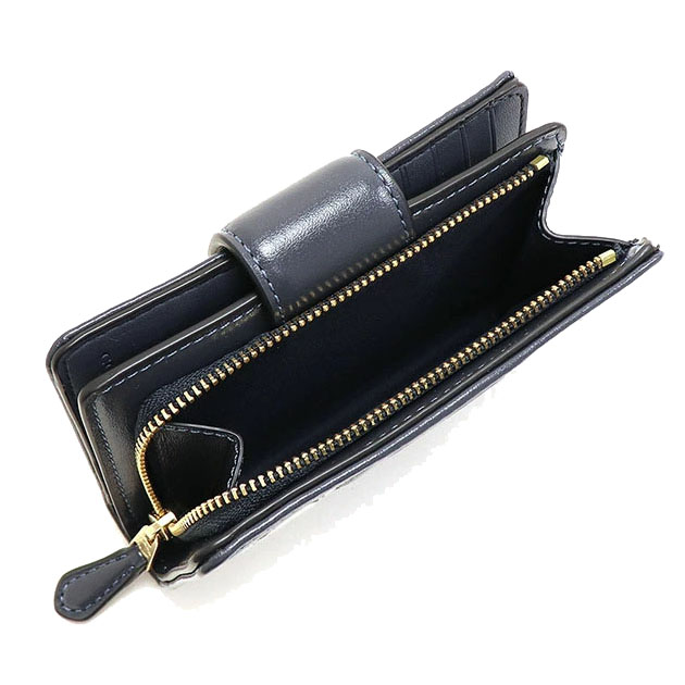 Coach Medium Wallet Medium Corner Zip Wallet In Signature Jacquard Midnight Navy Blue # CU987