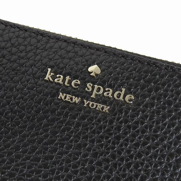 Kate Spade Lena Pebbled Leather Small Card Holder Wristlet Card Case Black # KH789