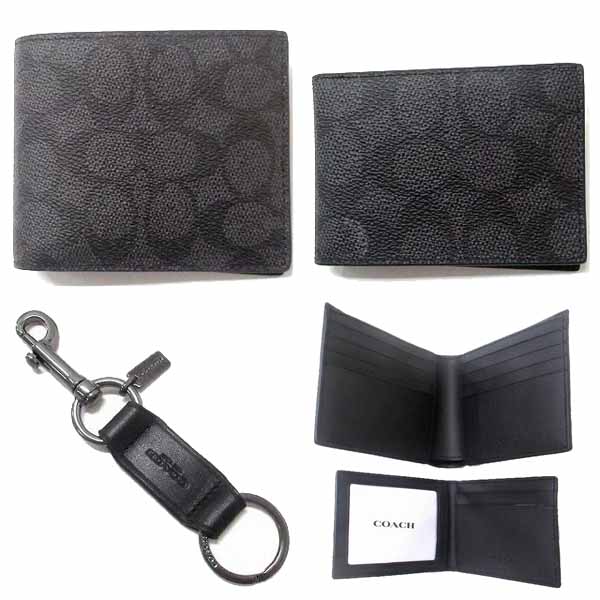 Coach Men 3 In 1 Signature Charcoal Black # CW344