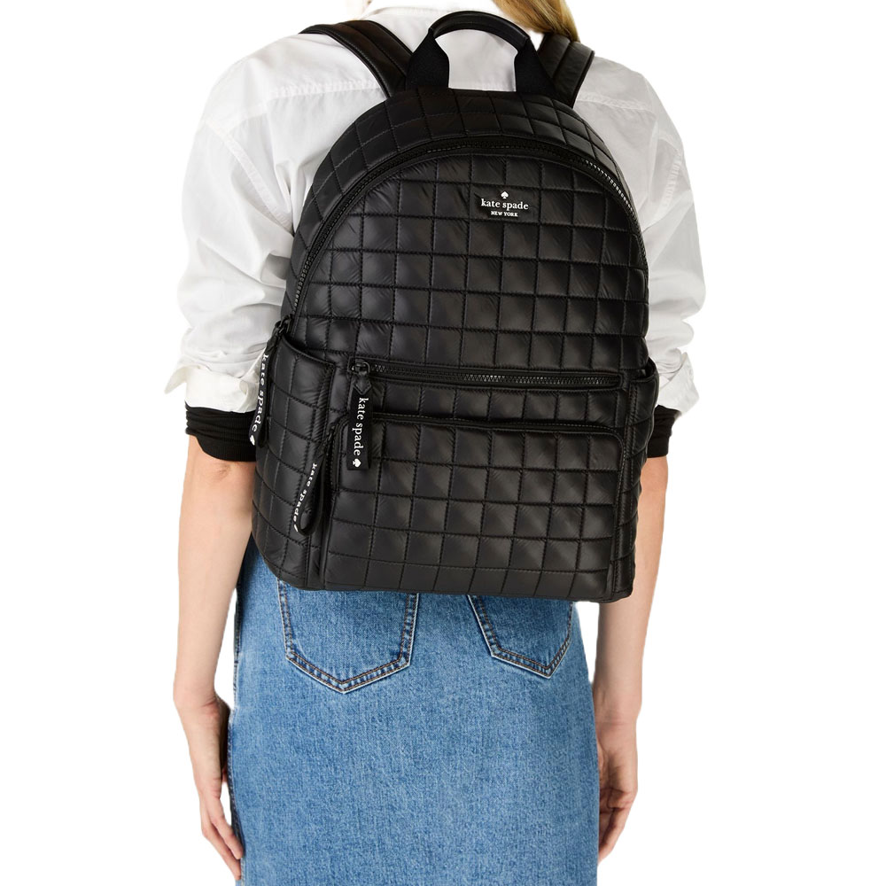 Kate Spade Large Backpack Camden Quilted Backpack Black # KH404