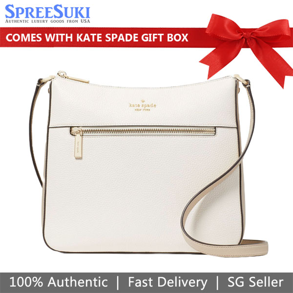 Kate Spade Crossbody Bag Sling Lena Colorblock Pebbled Swingpack Crossbody Off White Light Sand # KH443