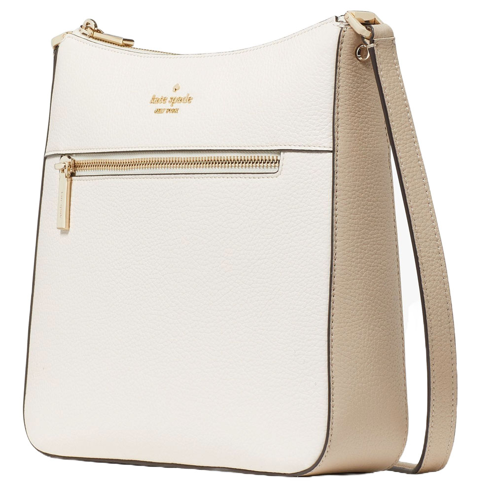 Kate Spade Crossbody Bag Sling Lena Colorblock Pebbled Swingpack Crossbody Off White Light Sand # KH443